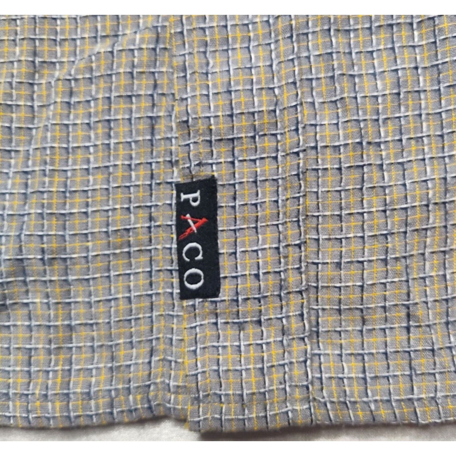 Vintage VINTAGE Paco Jeans Co Men Shirt Button-Down Check Gray Blue Rayon Blend Short Sleeve Medium Size US M / EU 48-50 / 2 - 6 Thumbnail