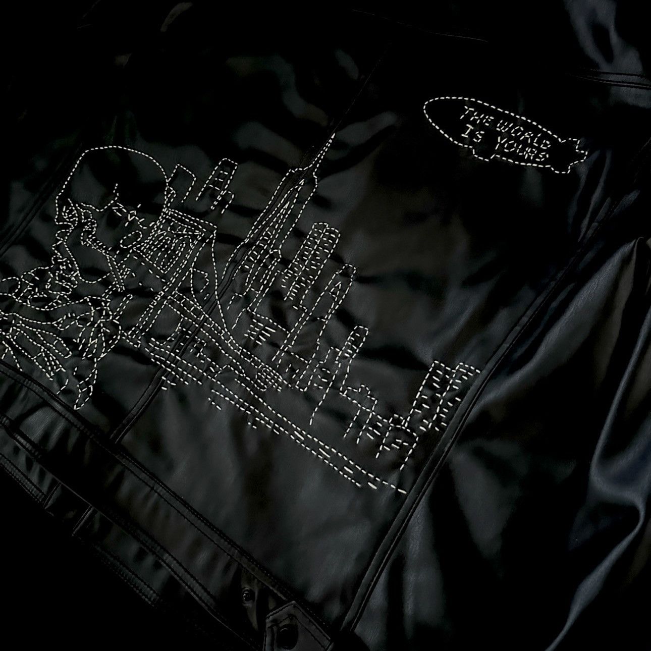 Calvin Klein × Japanese Brand Sashiko black leather jacket Size US XXL / EU 58 / 5 - 4 Thumbnail