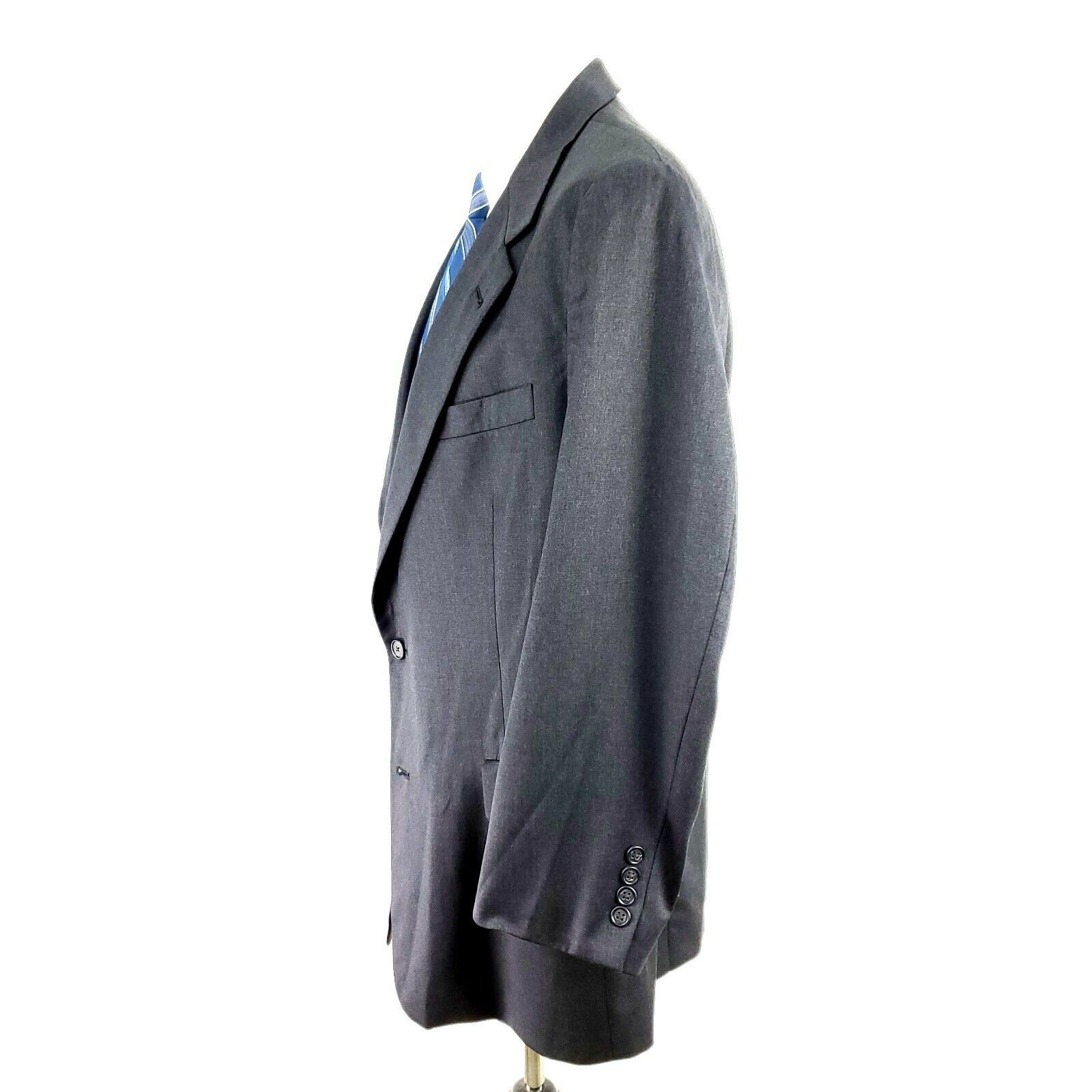 Hart Schaffner Marx Hart Schaffner Marx Gold Trumpeter 2 Button 40R Gray Wool Bl Size 40R - 4 Thumbnail