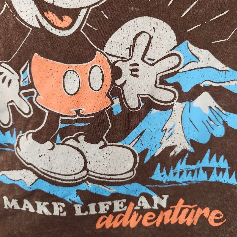Disney Mickey Mouse T Shirt Mens Size Small Brown Disney Make Life An Adventure Size US S / EU 44-46 / 1 - 4 Thumbnail