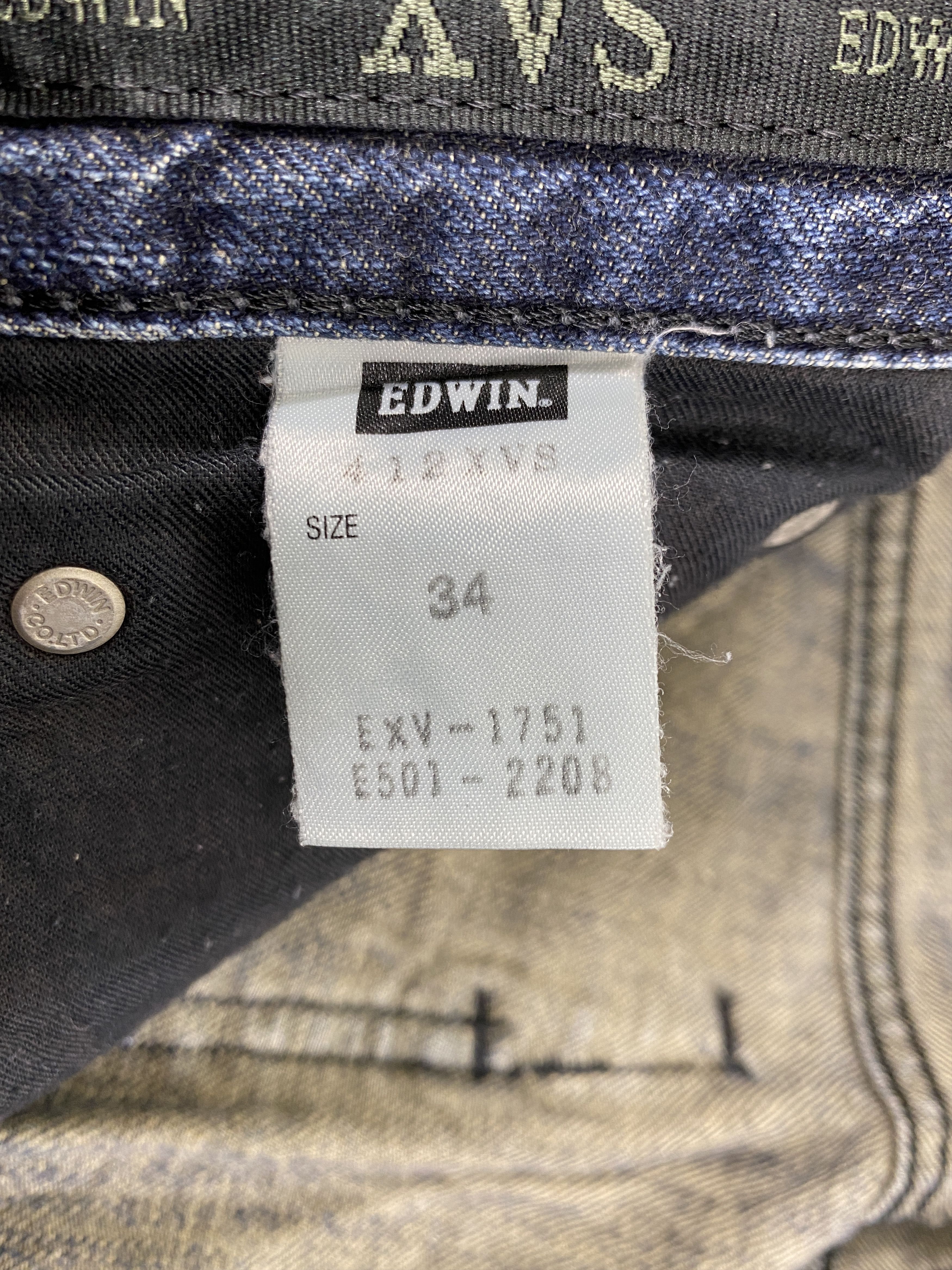 Japanese Brand Distressed Blue Vintage Edwin XVS Jeans 37x30 Denim- JN3843 Size US 37 - 9 Thumbnail