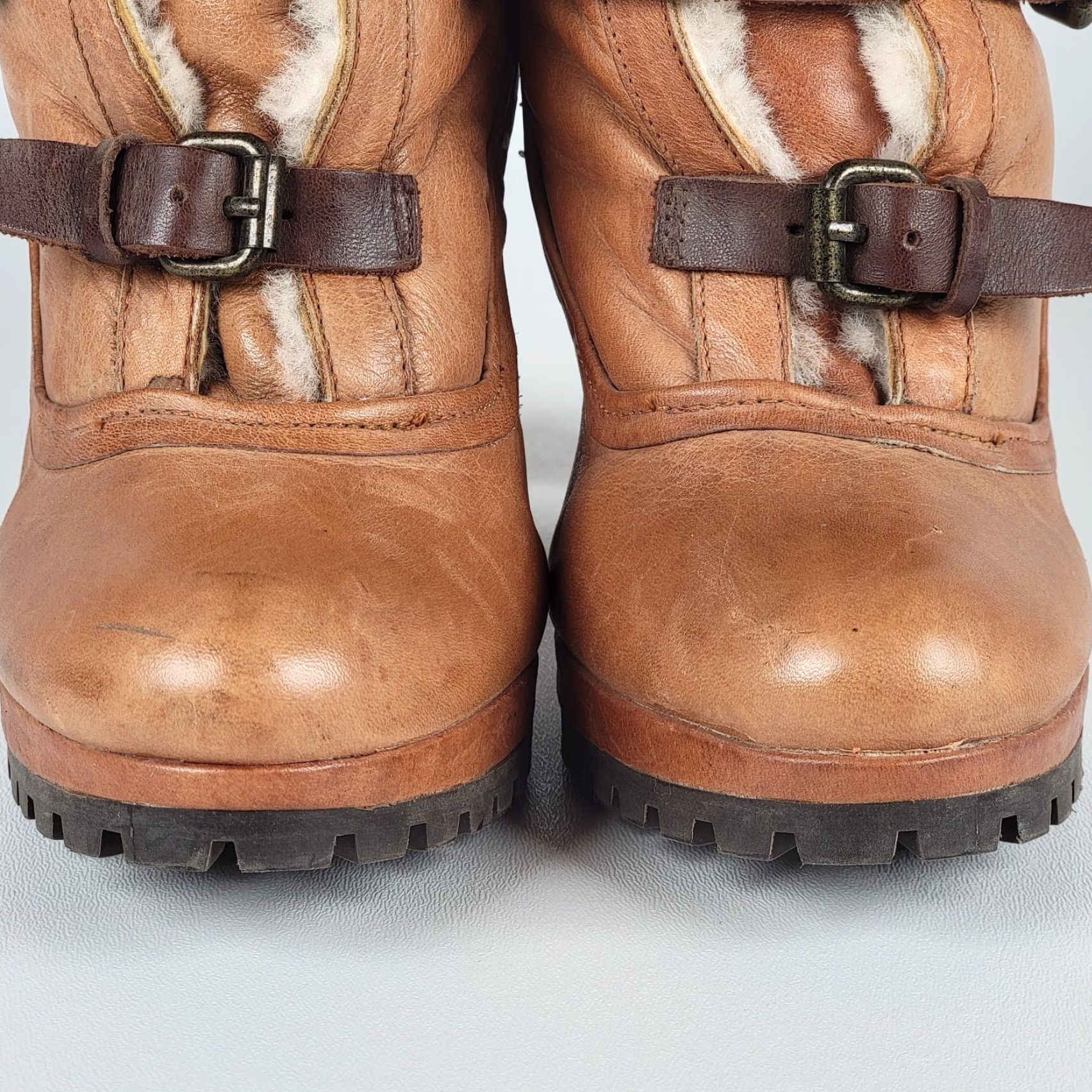 Dolce Vita VINTAGE Dolce Vita Leather Boots Buckle Y2K Sherpa Lined Women Size 9 Brown Bootie Size US 9 / IT 39 - 3 Thumbnail