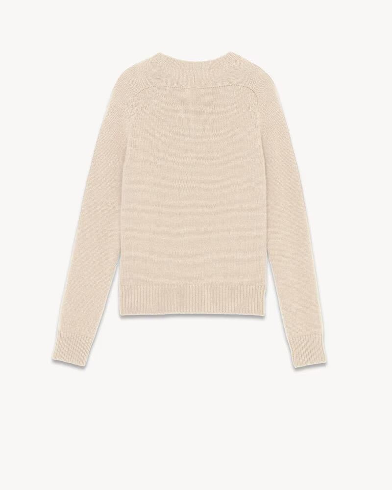 Saint Laurent Paris o1s1wg111124 Dup / Cashmere Sweater in Beige Size US XS / EU 42 / 0 - 2 Thumbnail