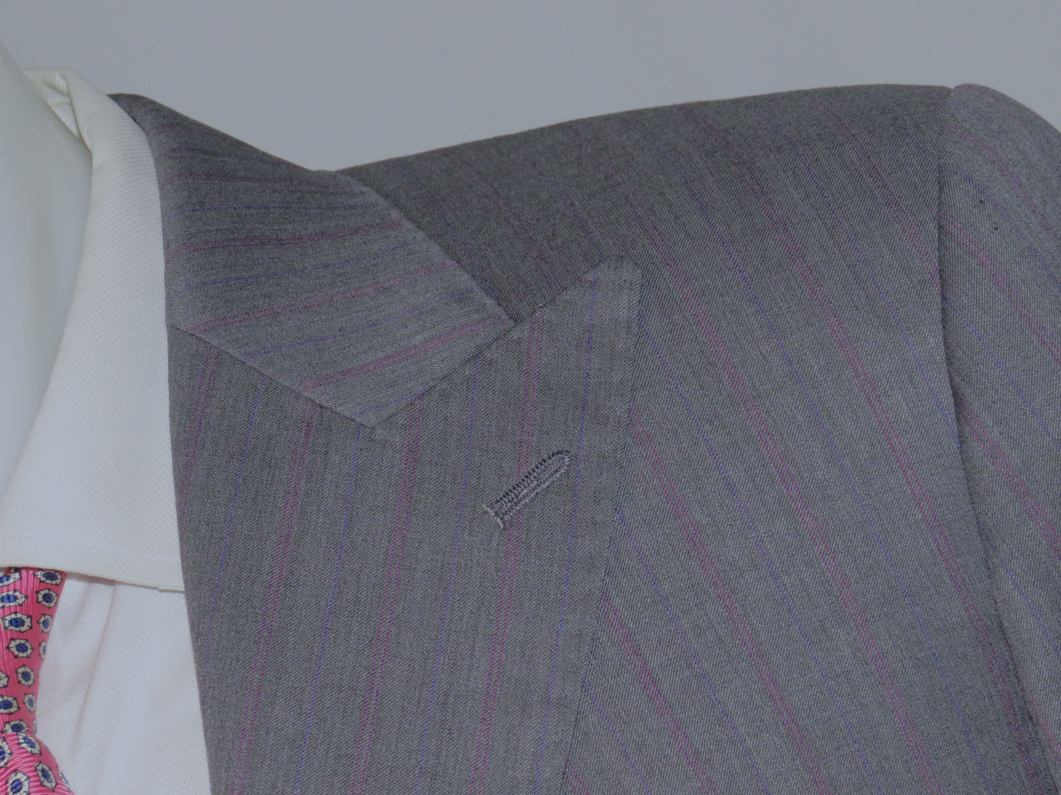 Other Morroni Custom Tailoring Gray Striped Three Button Suit 40L Size 40L - 6 Thumbnail