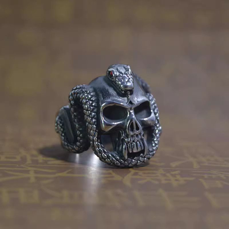 Other Snake Design Jewelry Rings Open Size Chrome Ring (Size 7-13) Size ONE SIZE - 1 Thumbnail