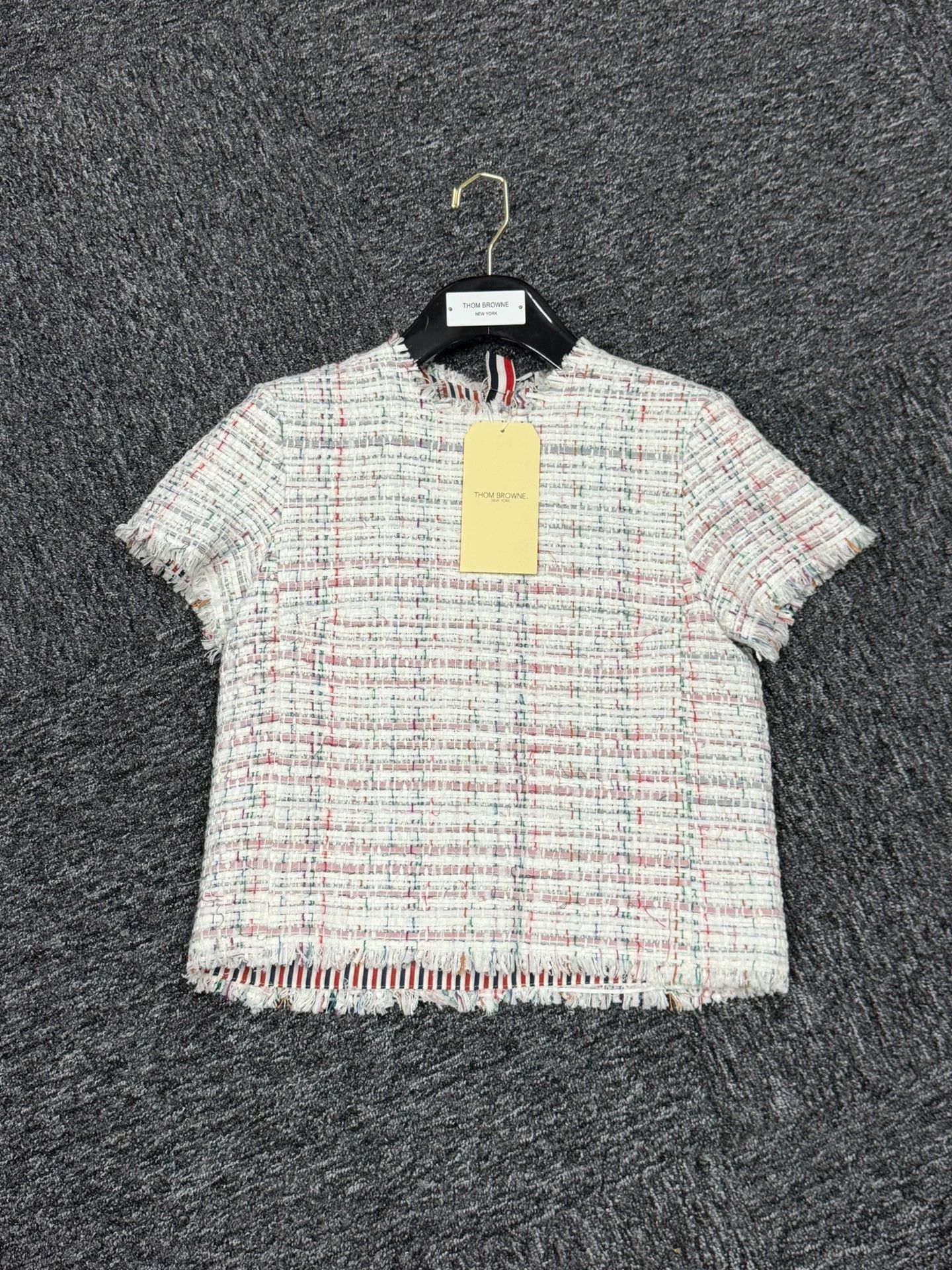 Thom Browne Thom Browne Women's Short Sleeve Raw Edge Cardigan Size XS / US 0-2 / IT 36-38 - 3 Thumbnail