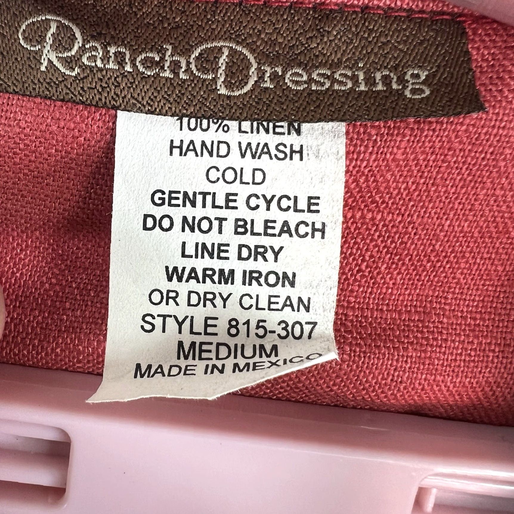 Vintage RANCH DRESSING Linen Button-Up West Shirt M Womens Orange Beaded Western Collared Short Sleeve Adult Medium (Machine Washable) Size M / US 6-8 / IT 42-44 - 6 Thumbnail