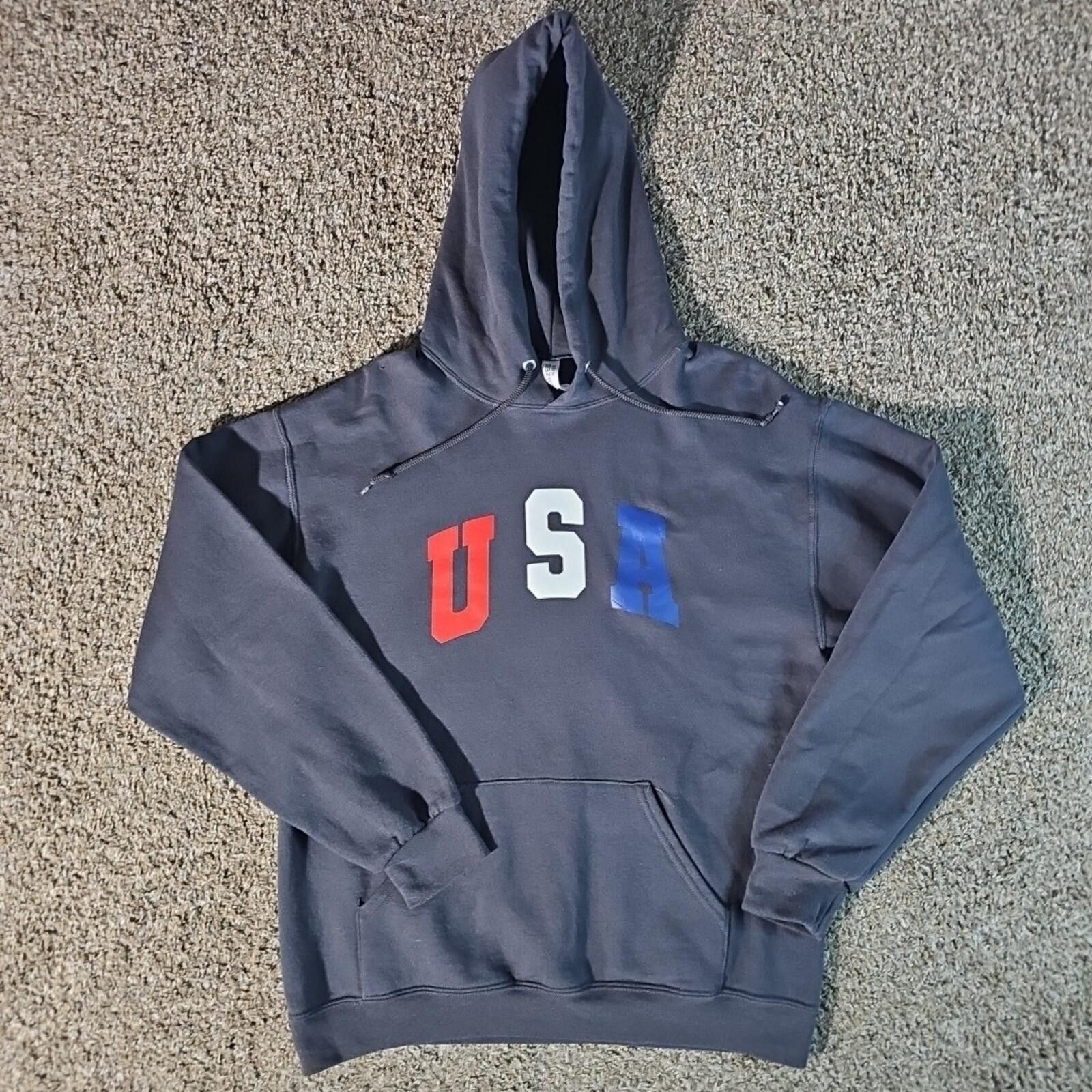 Jerzees Nublend Jerzees USA & flag Hoodie M Size US M / EU 48-50 / 2 - 1 Thumbnail