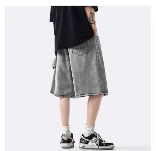 VIBE Gray High Street Vintage Loose Fit Denim Shorts Size US 32 / EU 48 - 4 Thumbnail