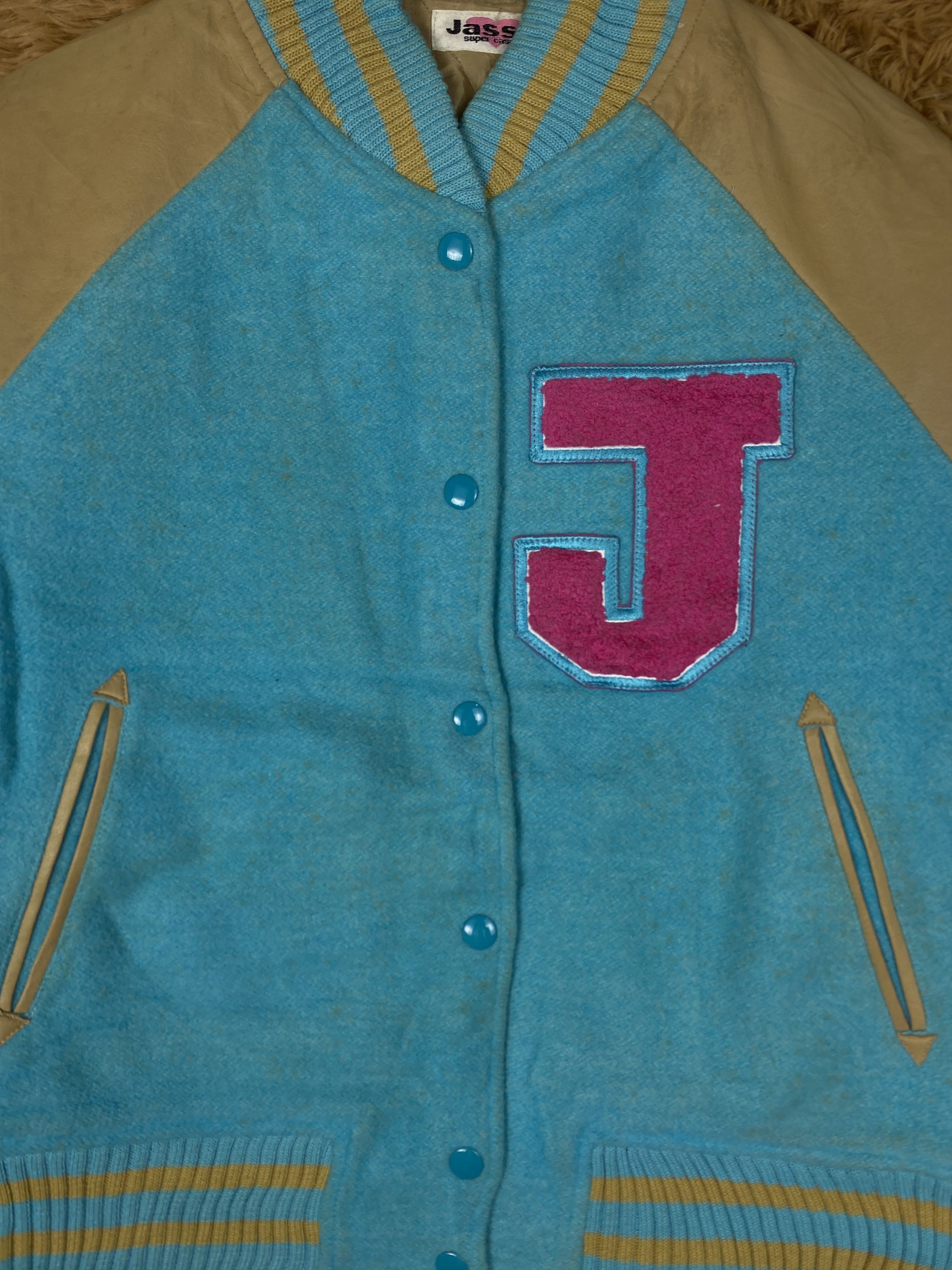 Japanese Brand Vintage Jassie Nice Patches Leather Sleeve Jacket DJ0293 Size US S / EU 44-46 / 1 - 4 Thumbnail
