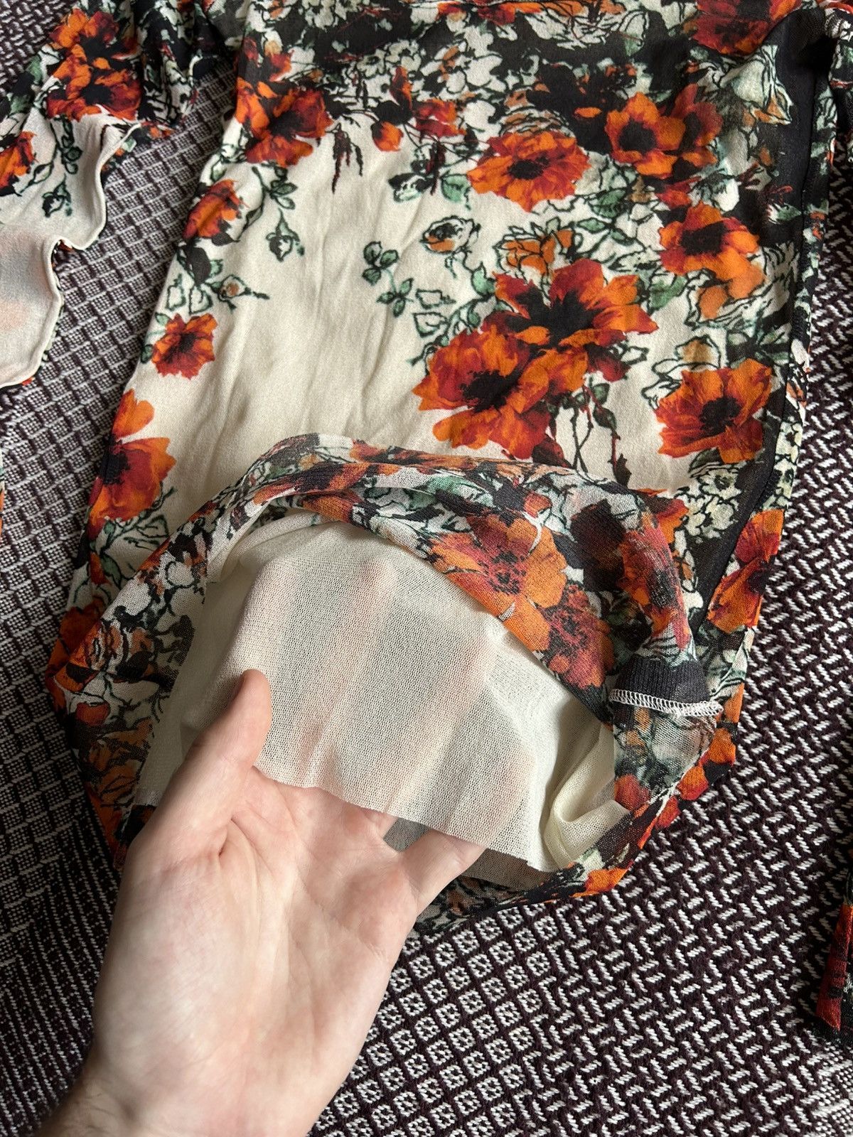 Jean Paul Gaultier Jean Paul Gaultier Soleil Floral Printed Mesh T-shirt Size M Size M / US 6-8 / IT 42-44 - 5 Thumbnail