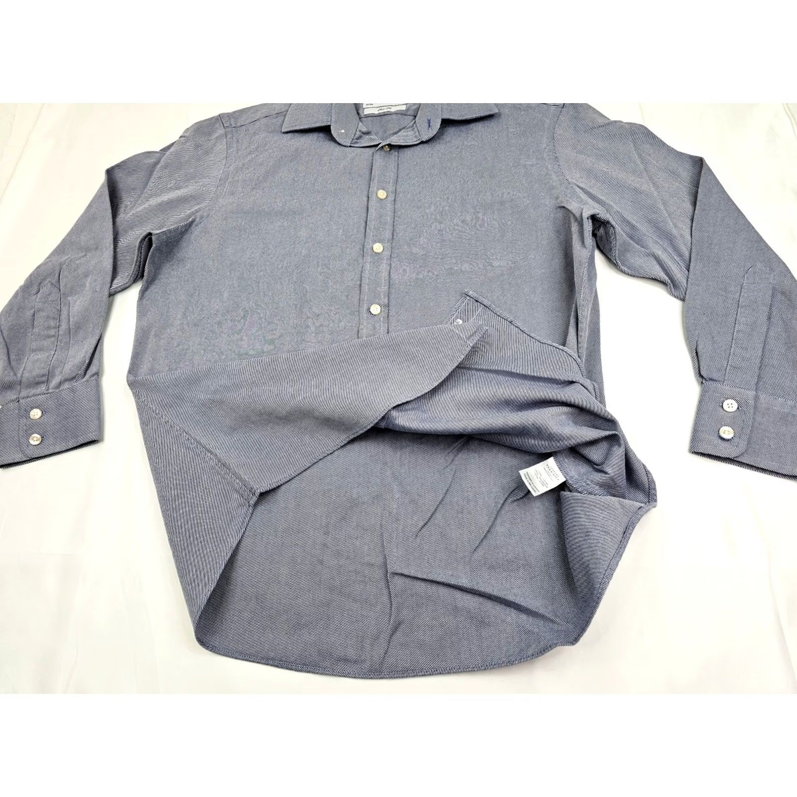 Charles Tyrwhitt Charles Tyrwhitt Slim Fit Button Striped Shirt Men L Blue Dress Shirt Sleeve Long Pattern Striped Non-Iron Chest 46 in Adults Mens Size 42R - 4 Thumbnail