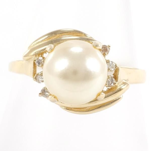 Other Other K18 Yellow Gold Pearl Ring 11.5 Metal Ring in Excellent Condition Size ONE SIZE - 1 Thumbnail