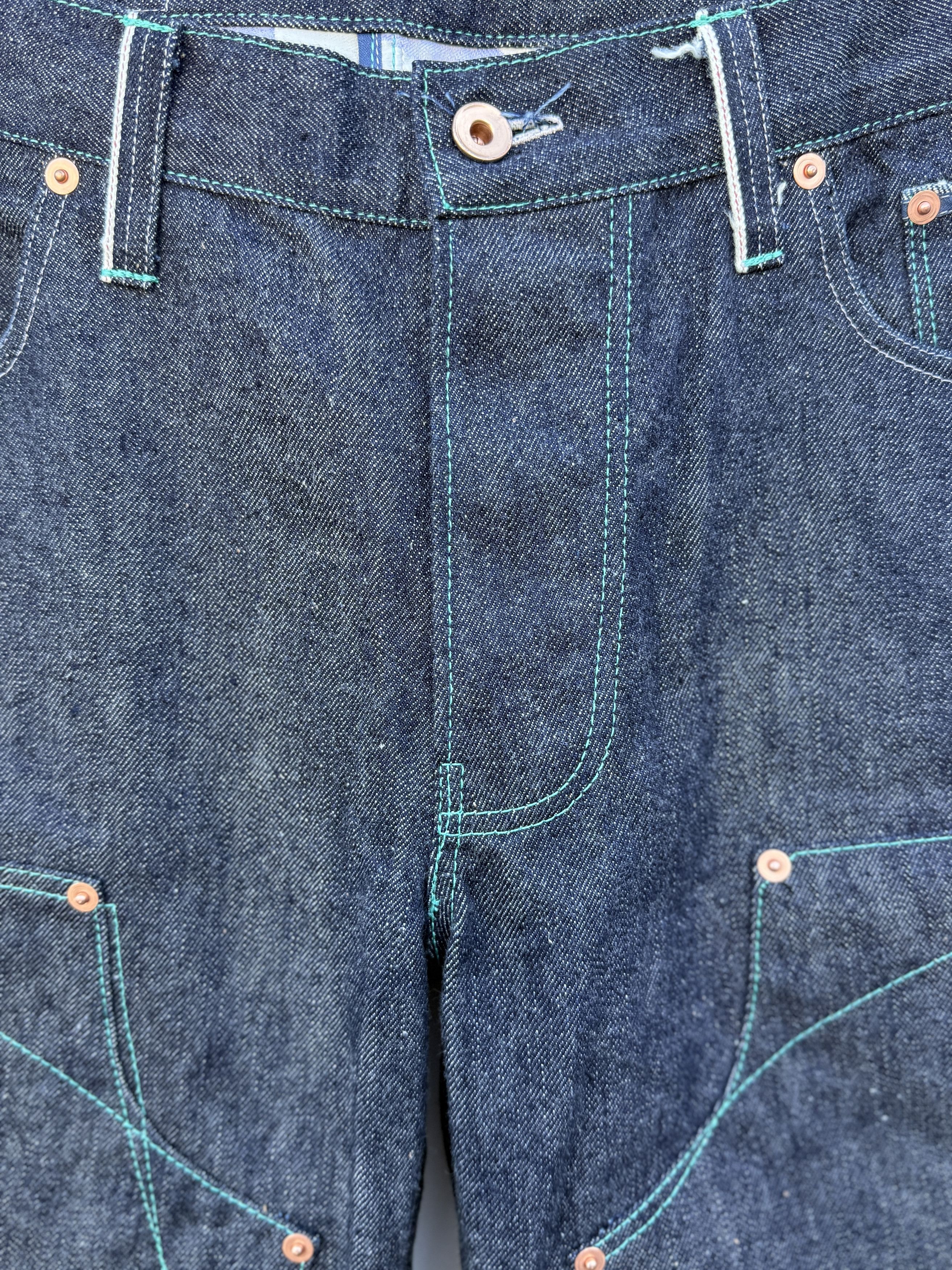 Other Vimeux Teal Japanese Selvedge Double Front Jeans Size 34 Size US 34 / EU 50 - 7 Thumbnail