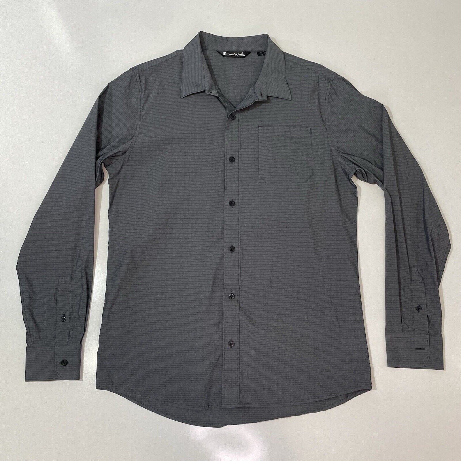 TravisMathew Travis Mathew Men’s M Black Gray Button Up Dress Shirt Size US M / EU 48-50 / 2 - 1 Thumbnail