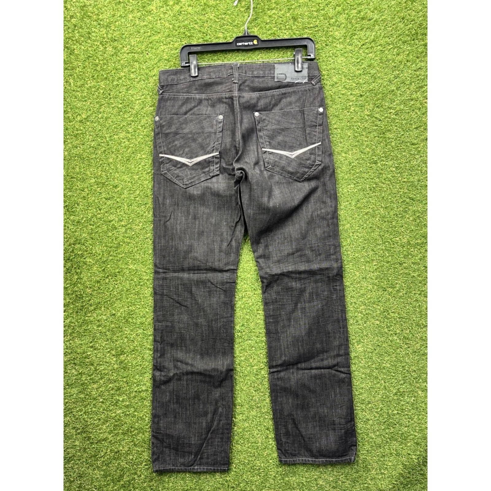 Express Express Jeans Mens 32X32 Rocco Slim Fit Low Rise Straight Black Denim Jeans Size US 32 / EU 48 - 2 Thumbnail