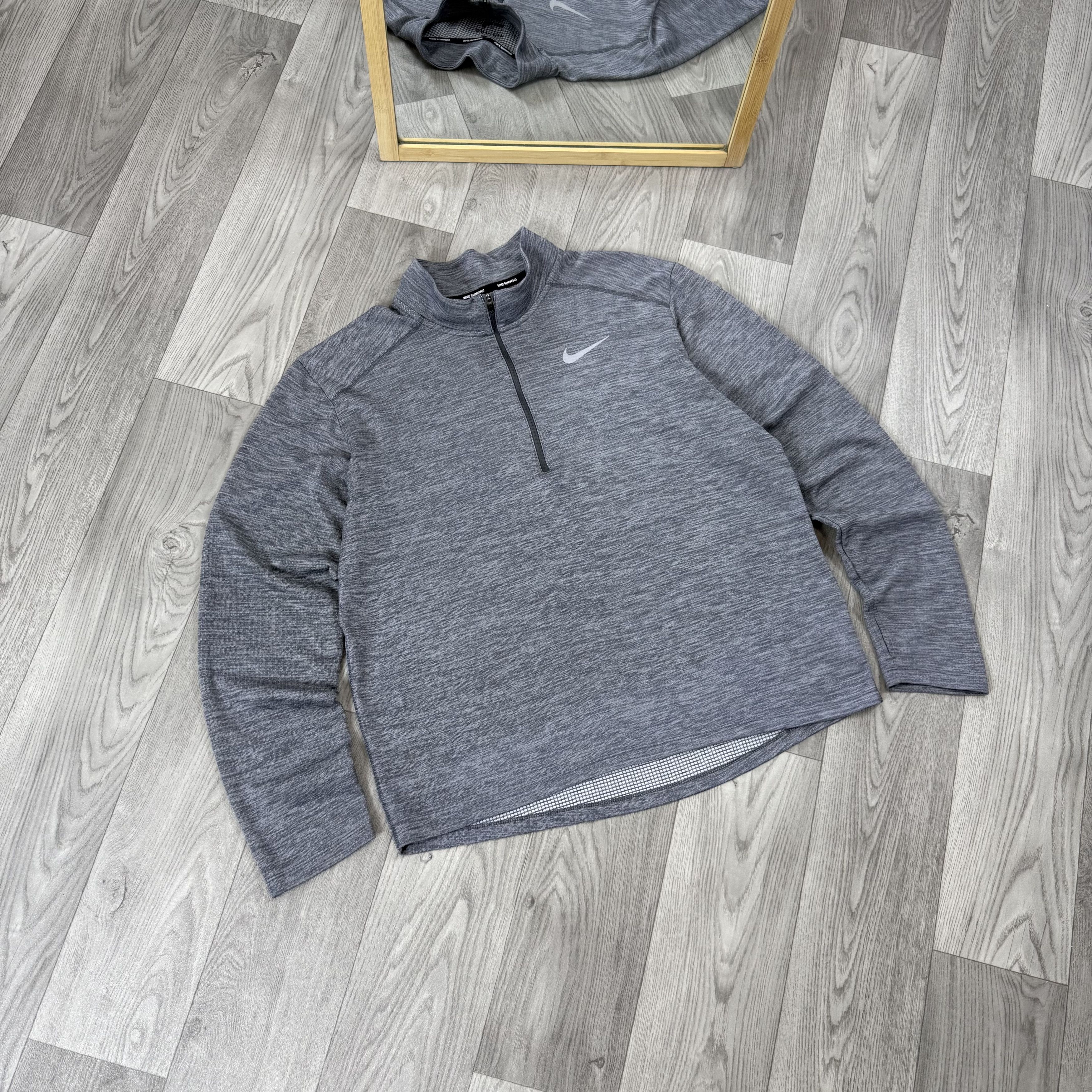 Nike Nike Running Grey Long Sleeve Rashguard 1/4 Sweater Size US L / EU 52-54 / 3 - 2 Thumbnail