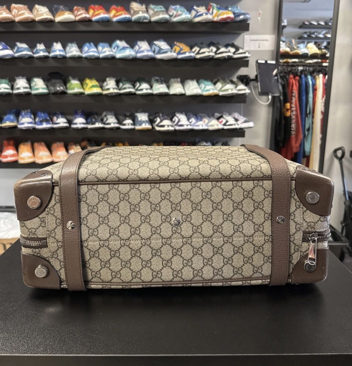 Gucci AUTHENTIC Gucci Beige GG Supreme Trunk Holdall Tote Brown Size ONE SIZE - 11 Thumbnail