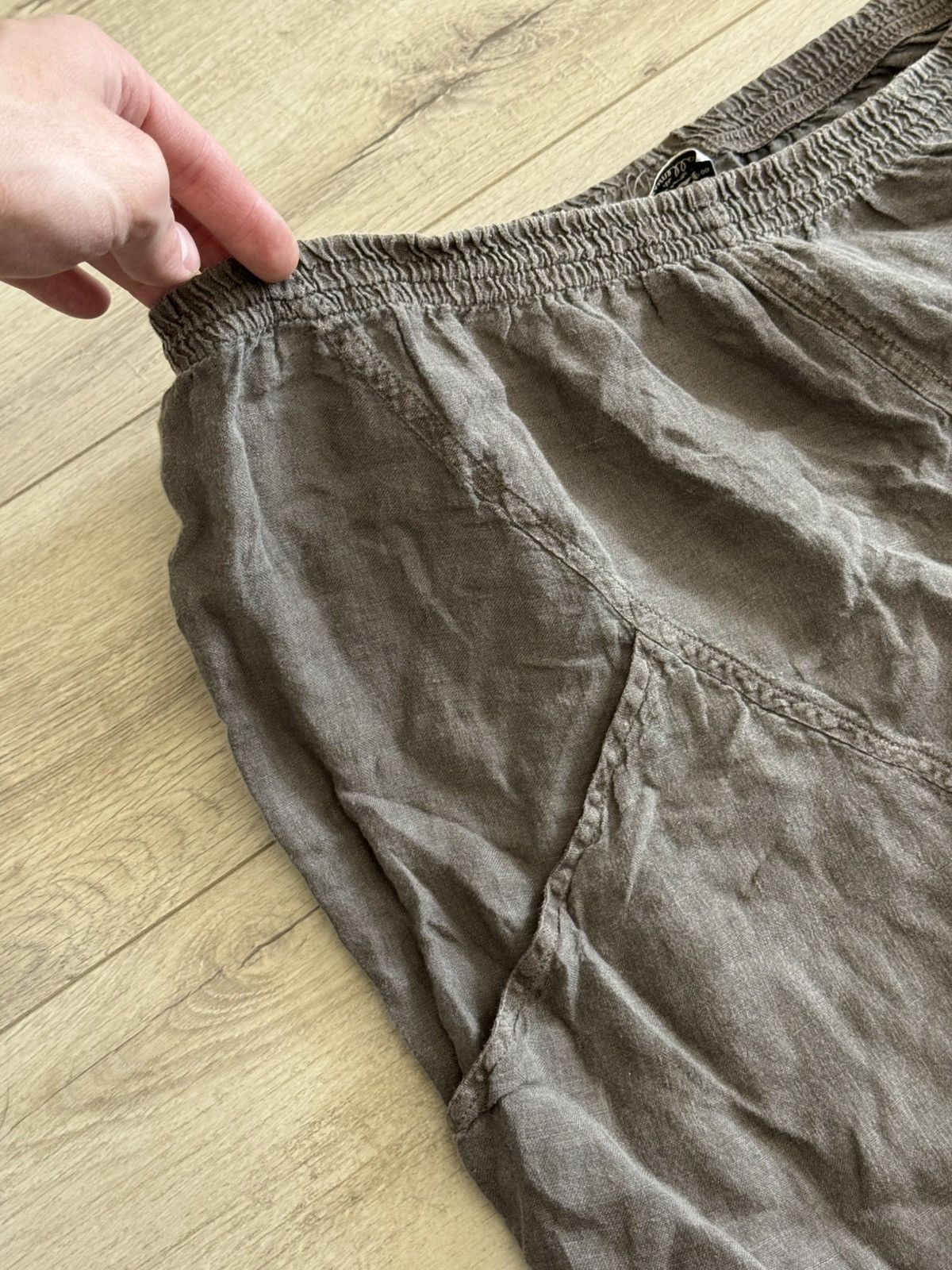 Other La Bottega Di Brunella Italy Beige Linen Cropped Pants With Size 32" / US 10 / IT 46 - 8 Thumbnail