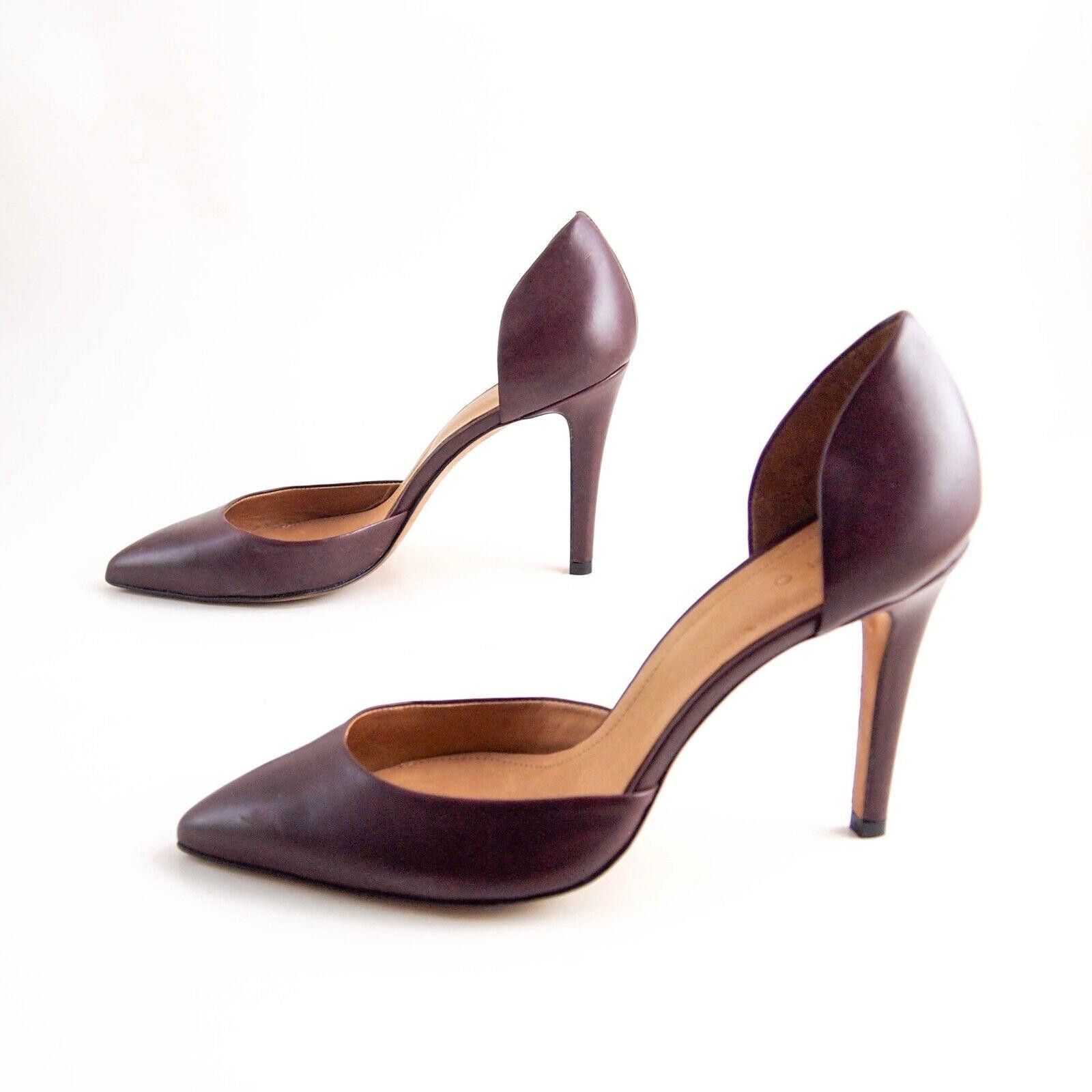 Iro IRO D'Orsay Pumps Pointed Toe Burgundy Leather US 10 EU 40 Size US 10 / IT 40 - 2 Thumbnail