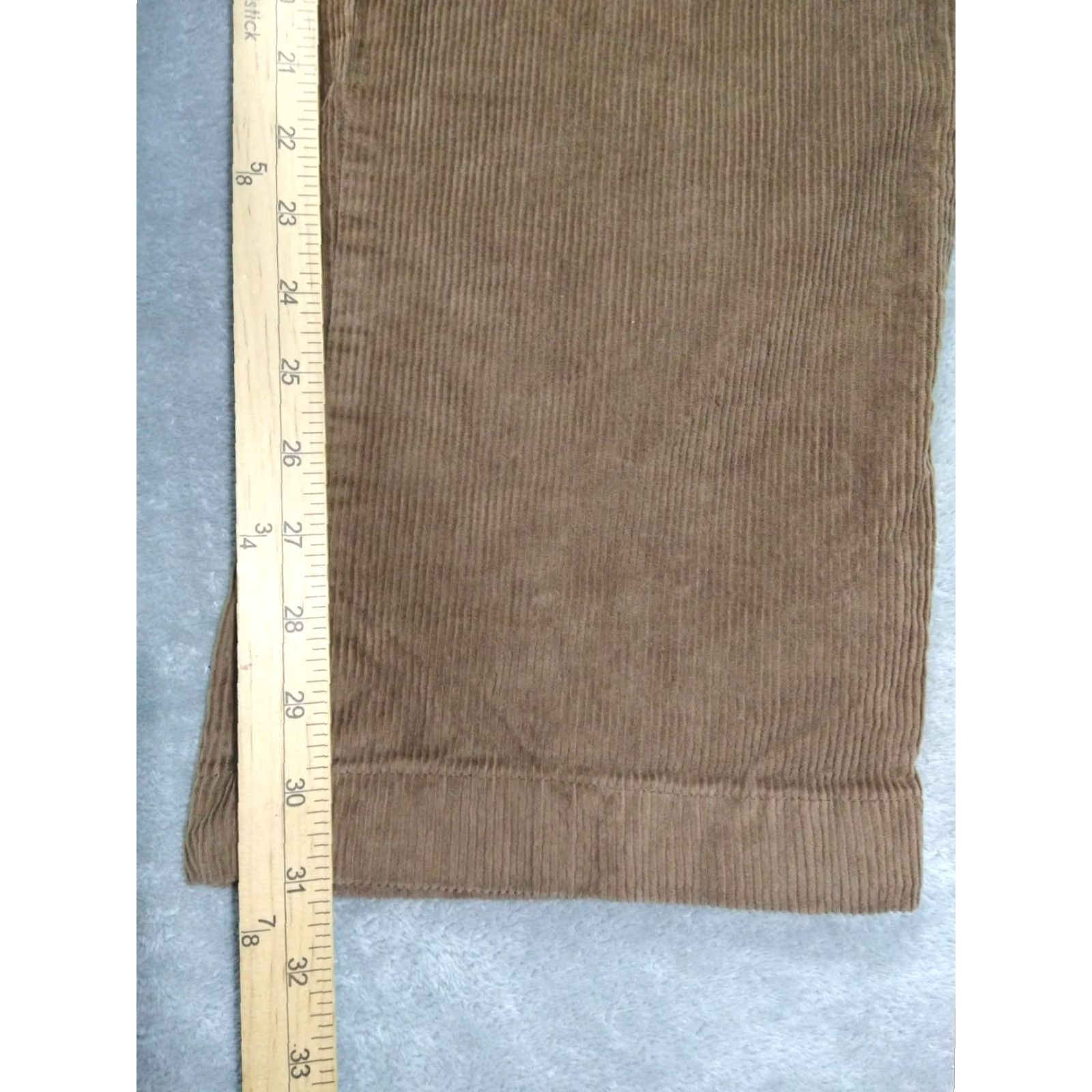 Vintage LL Bean Pants Mens 37x32 Flat Front Brown Corduroy Cotton Stretch Comfort Waist Size US 37 - 5 Thumbnail