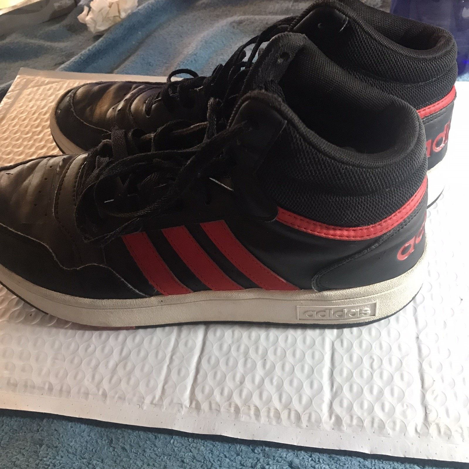 Adidas Size 10.5 - adidas Hoops 3.0 Mid Black Scarlet Size US 10.5 / EU 43-44 - 1 Thumbnail