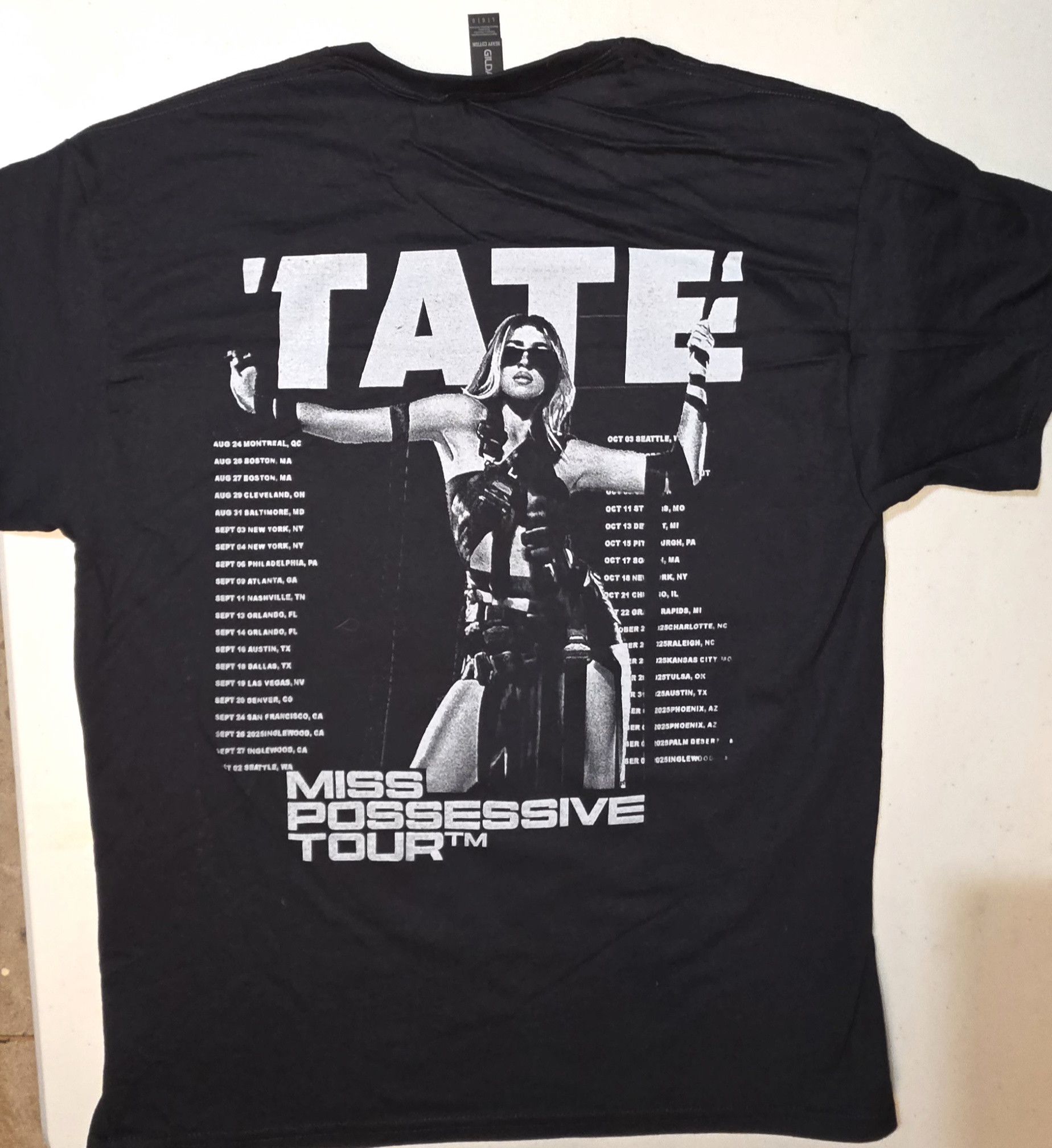 Gildan Tate McRae 2025 Miss Possessive Tour Shirt Black Size US L / EU 52-54 / 3 - 2 Thumbnail