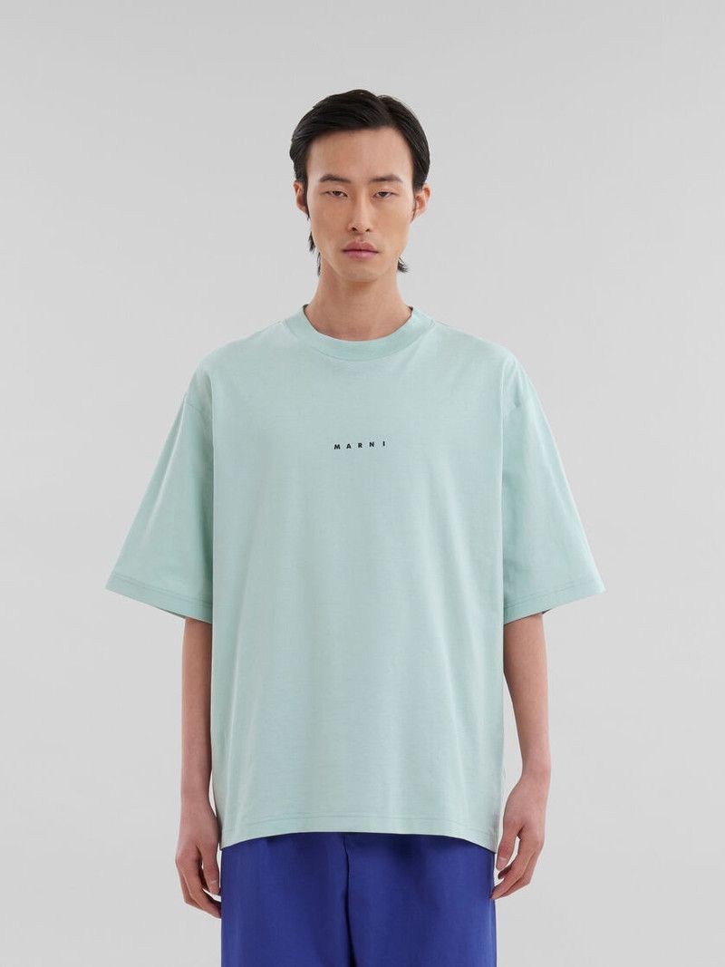 Marni o1f1d3z1125 Marni Logo T-Shirt in Light Green Size US M / EU 48-50 / 2 - 2 Thumbnail