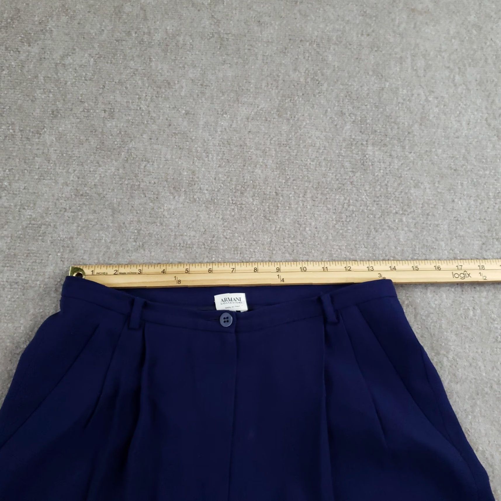 Armani VINTAGE Armani Collezioni Pants Womens 8 Blue Pleated Straight Leg Wool Dress Pants Business Workwear Women 29 in Inseam 27 in Snug? Size 30" / US 8 / IT 44 - 6 Thumbnail