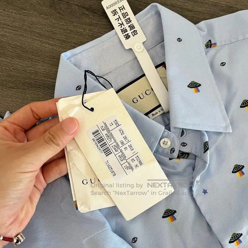 Dior Dior Light Blue Cotton Embroidered Men's Shirt . Size US M / EU 48-50 / 2 - 6 Thumbnail
