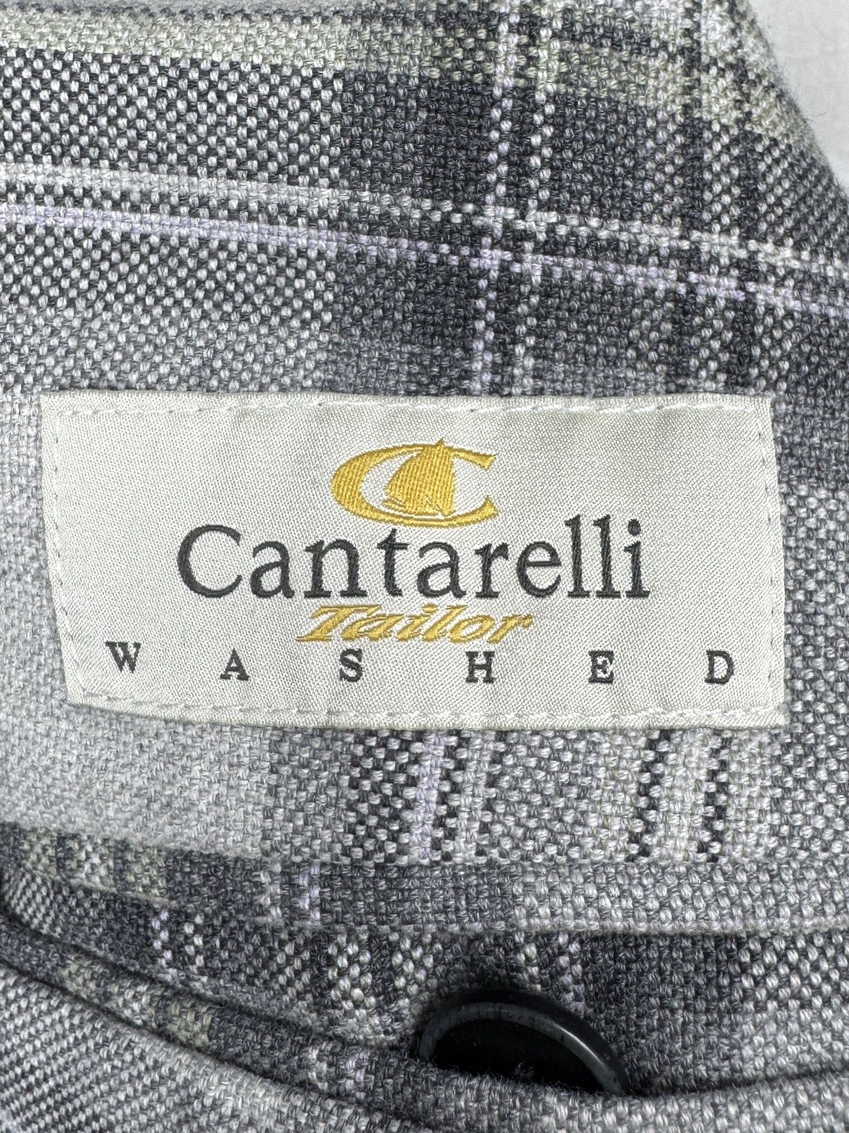 Cantarelli Cantarelli Tailor Washed Checkered cotton unlined blazer Size 40R - 10 Thumbnail