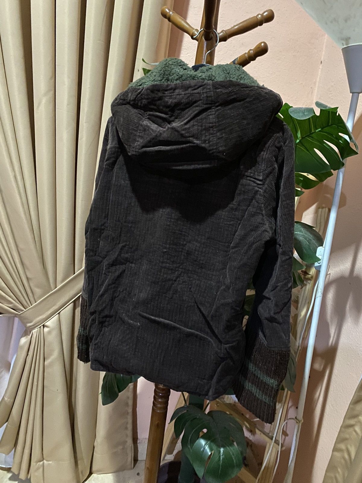 WHIZ LIMITED Brown Corduroy Hooded Jacket with Knit Cuffs & Sherpa Lining Size US M / EU 48-50 / 2 - 8 Thumbnail