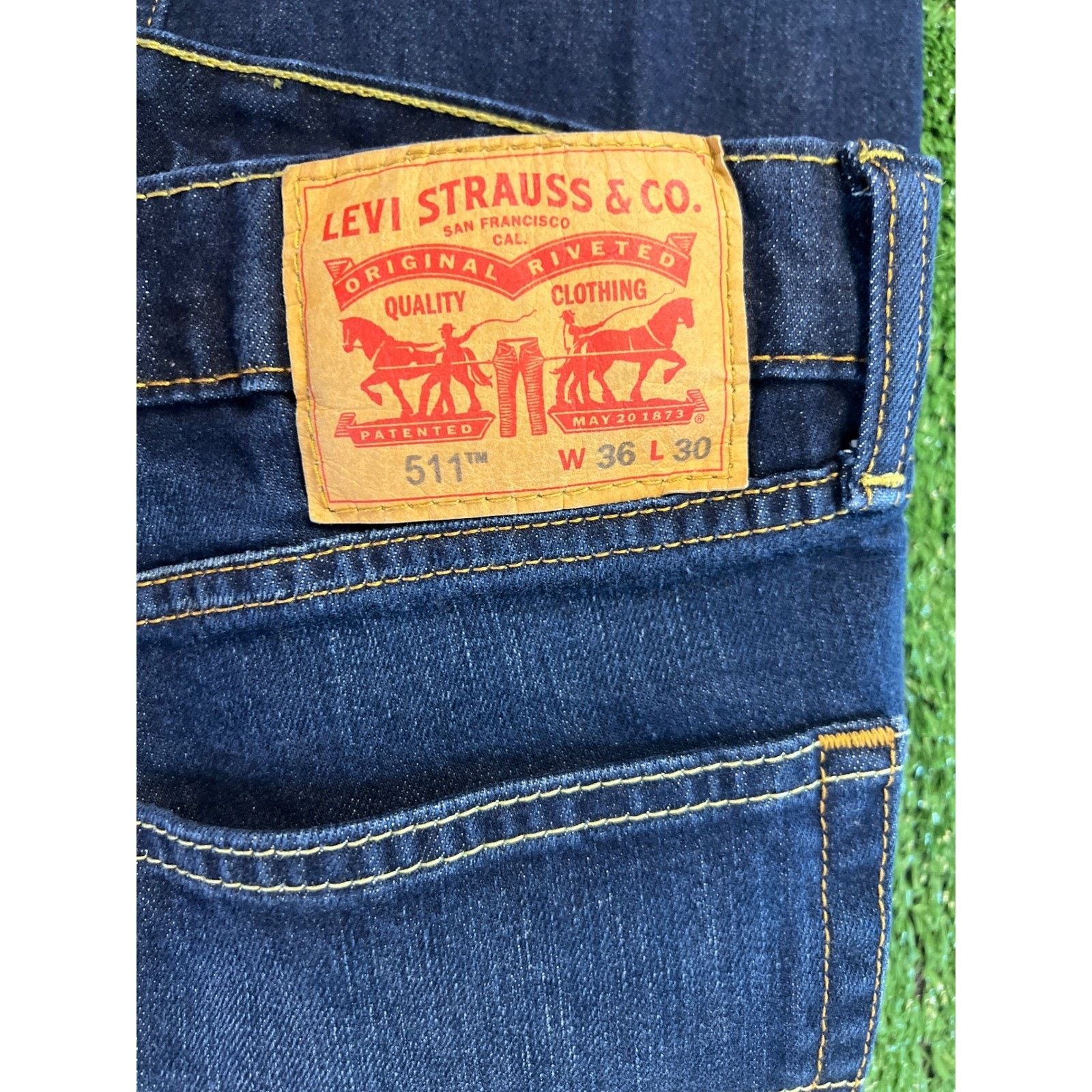 Levi's Levis 511 Straight Fit Jeans Mens 36x30 Dark Was Denim Pants Size US 36 / EU 52 - 6 Thumbnail