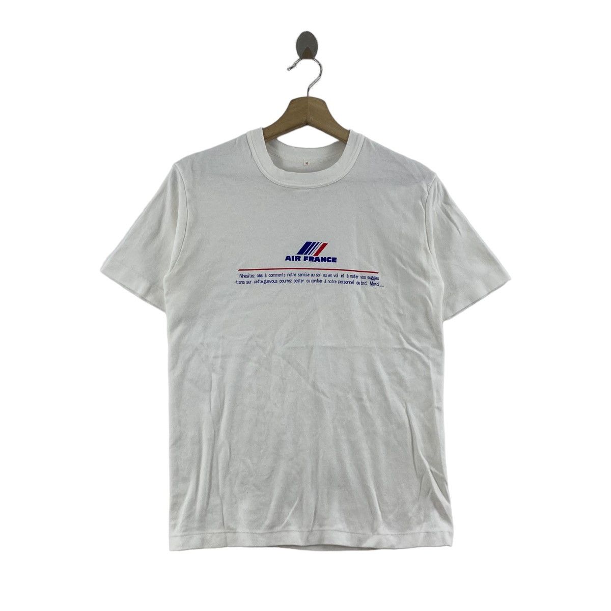 Vintage Vintage 80s AIR FRANCE Airlines Logo Print White Official Size US M / EU 48-50 / 2 - 1 Thumbnail
