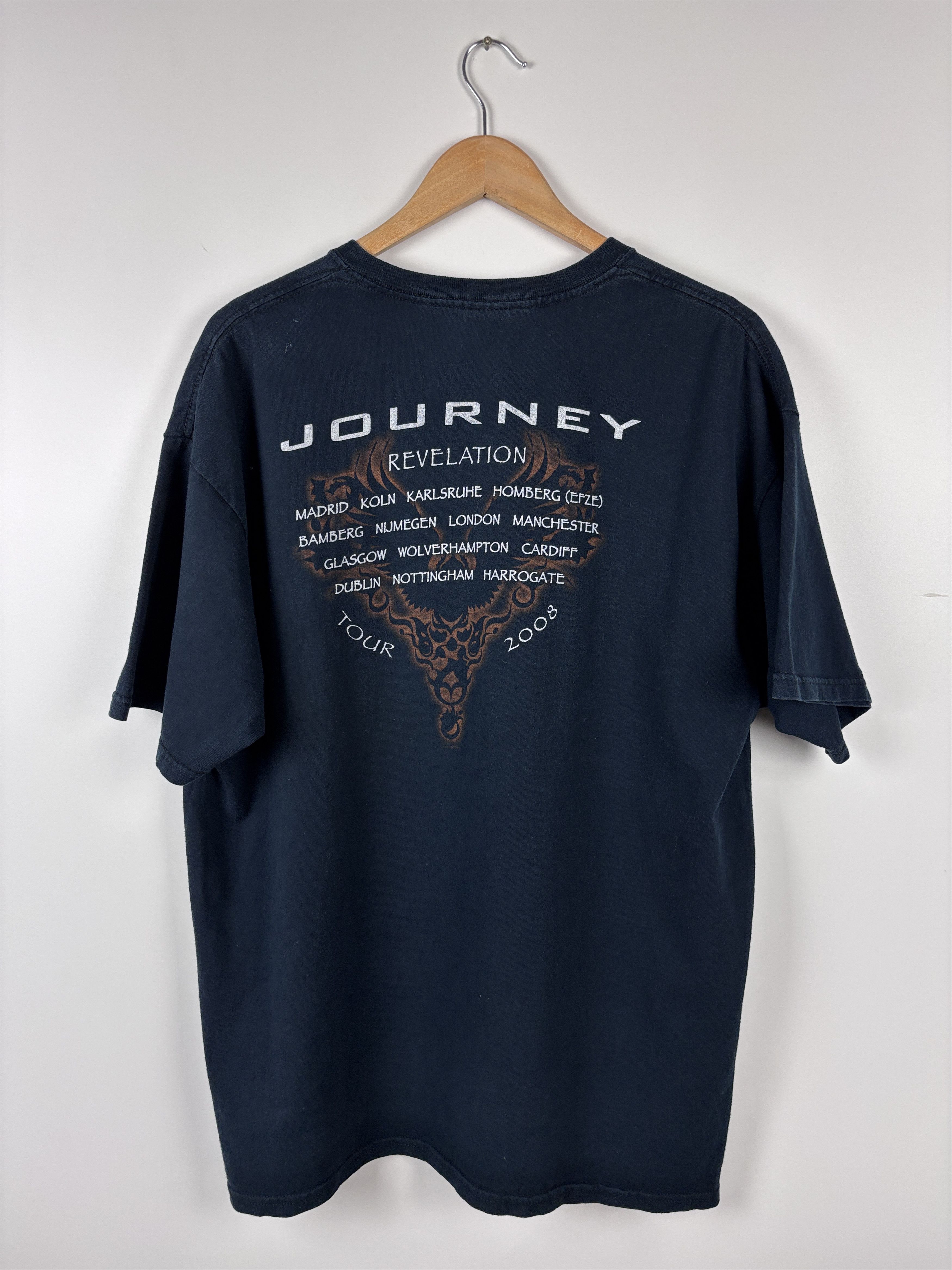 Band Tees Mens Journey 2008 Revelation Tour T-Shirt Navy Blue Size XL Size US XL / EU 56 / 4 - 4 Thumbnail