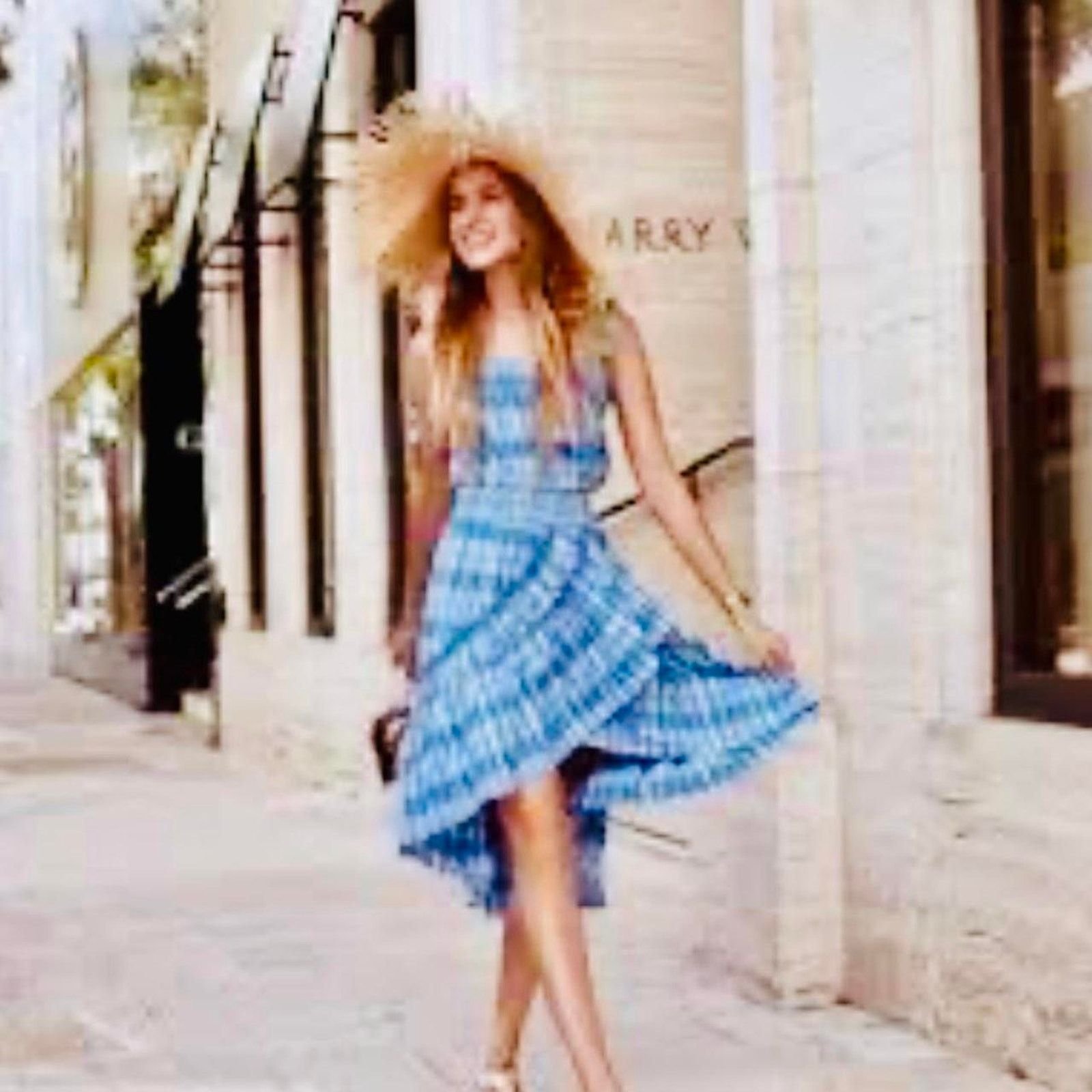 Neiman Marcus Blue and White Middie Dress - Misa designer, Neiman Marcus Size S / US 4 / IT 40 - 1 Thumbnail