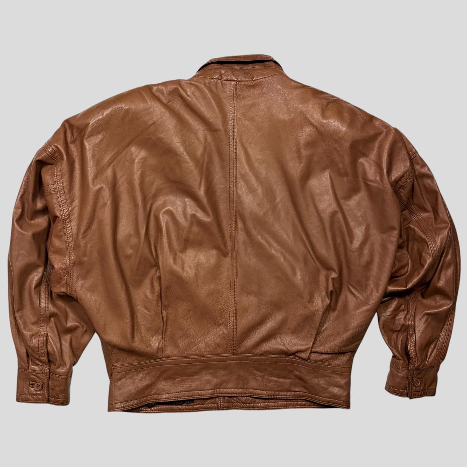Versace Gianni Versace 80’s Leather Kimono Open Bomber Jacket - L Size US L / EU 52-54 / 3 - 4 Thumbnail