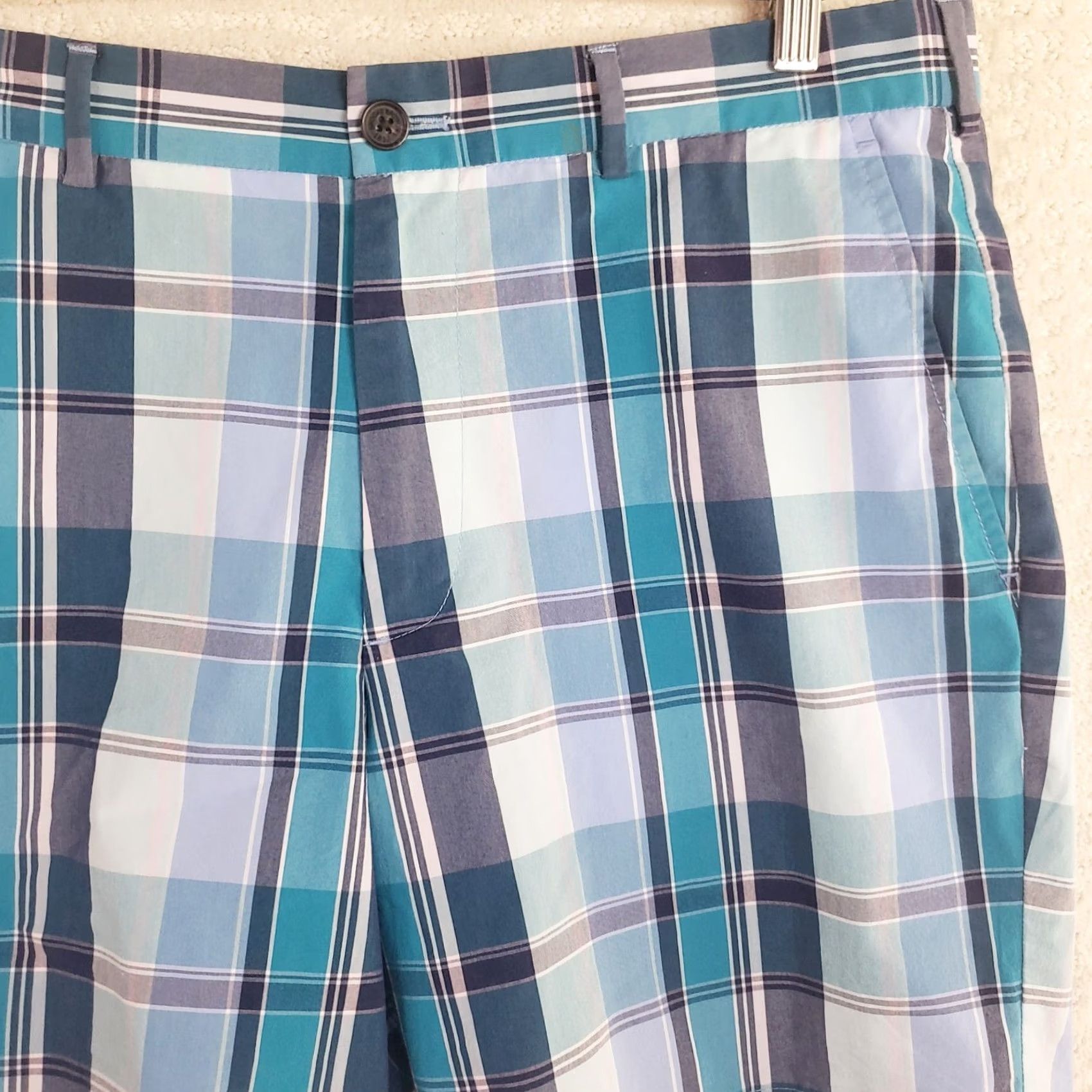 Brooks Brothers Brooks Brothers Mens 36 Blue Multicolor Plaid Golf Shorts 8” Inseam Size US 36 / EU 52 - 4 Thumbnail