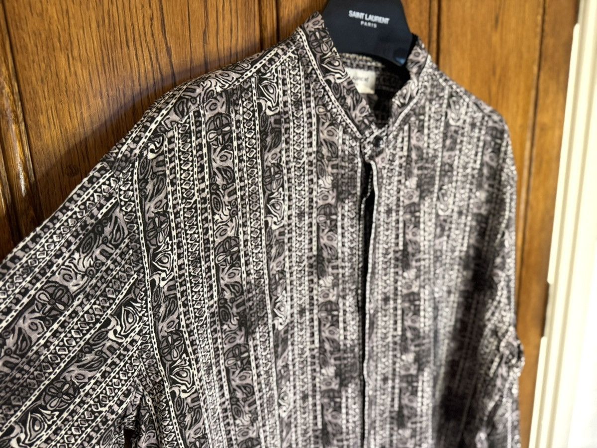 Saint Laurent Paris SS18 Saint Laurent silk henley clover shirt floral paisley Size US L / EU 52-54 / 3 - 9 Thumbnail