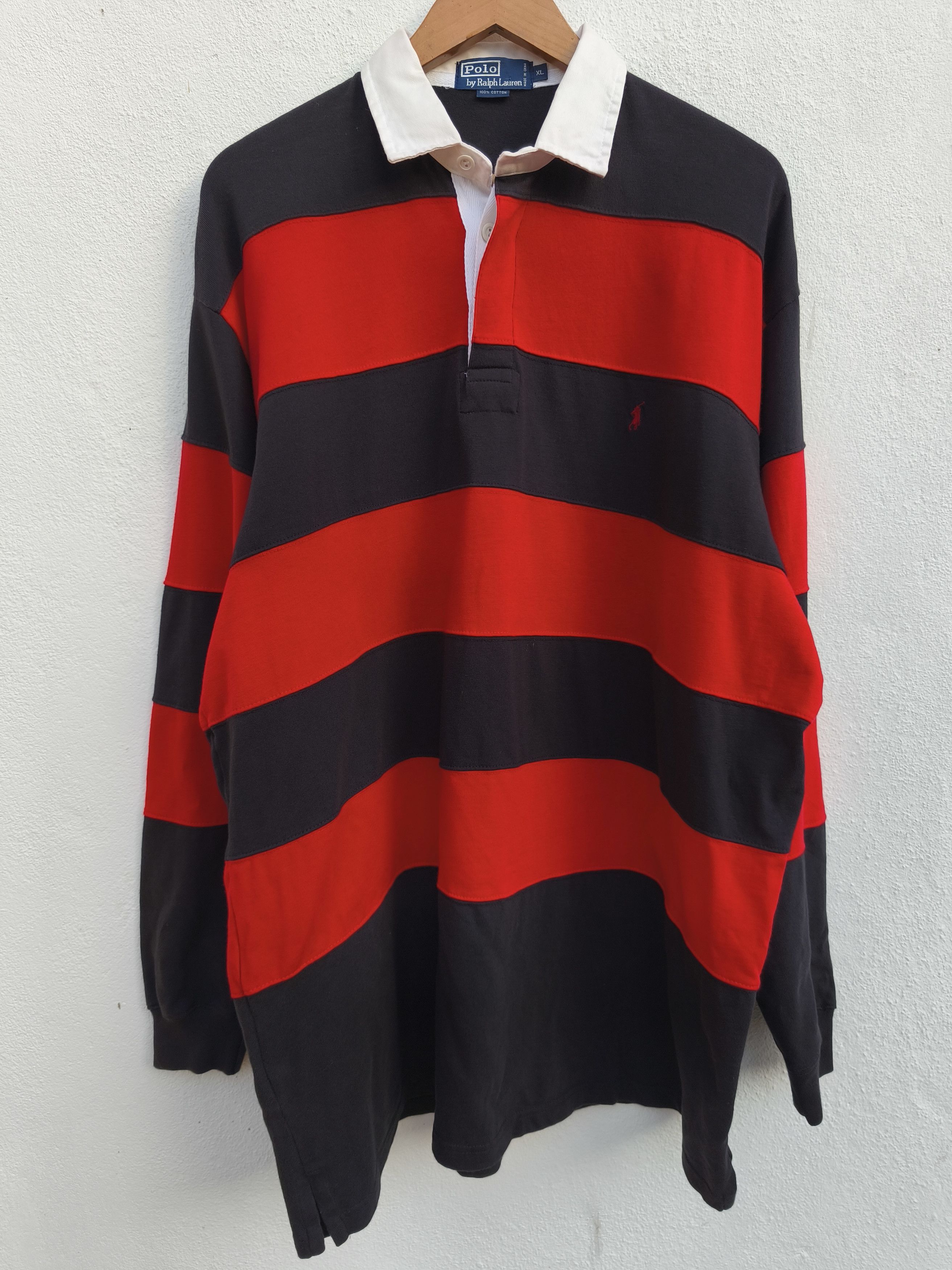 Polo Ralph Lauren 🔥 Vintage Polo Ralph Lauren Stripes Polo Rugby Oversize Size US XL / EU 56 / 4 - 1 Thumbnail