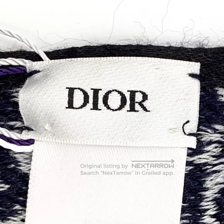 Dior Dior Color-blocking logo jacquard old flower wool tassel s Size ONE SIZE - 8 Thumbnail