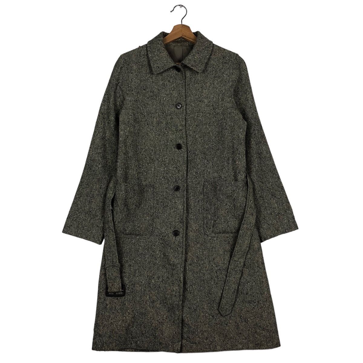 Margaret Howell 🔥Rich Grey - Long Coats Fly Jackets Wool Herringbone Belted Size US M / EU 48-50 / 2 - 1 Thumbnail