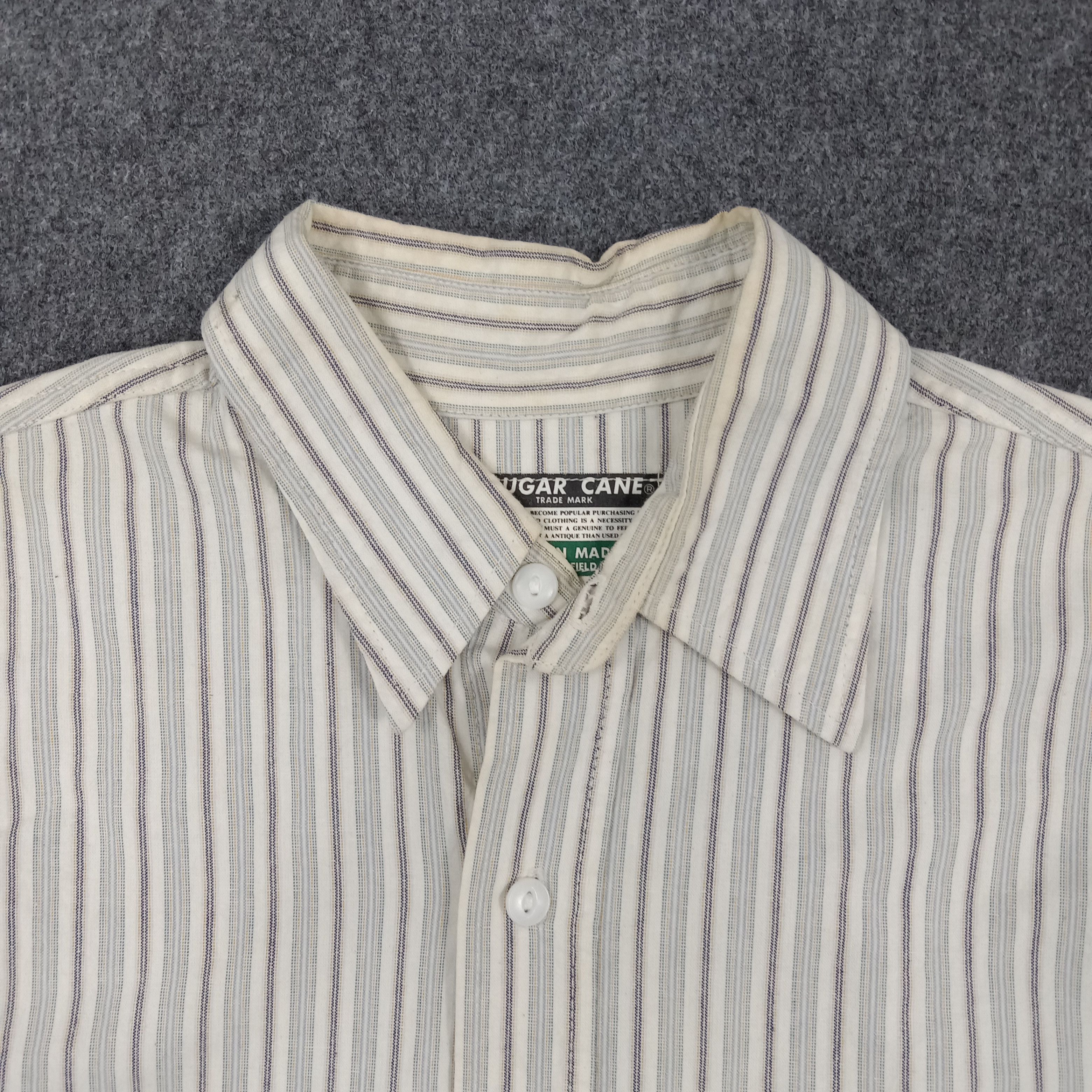 Sugar Cane × Vintage Sugar Cane Japanese Brand Retro Style Striped Shirt Size US XL / EU 56 / 4 - 3 Thumbnail