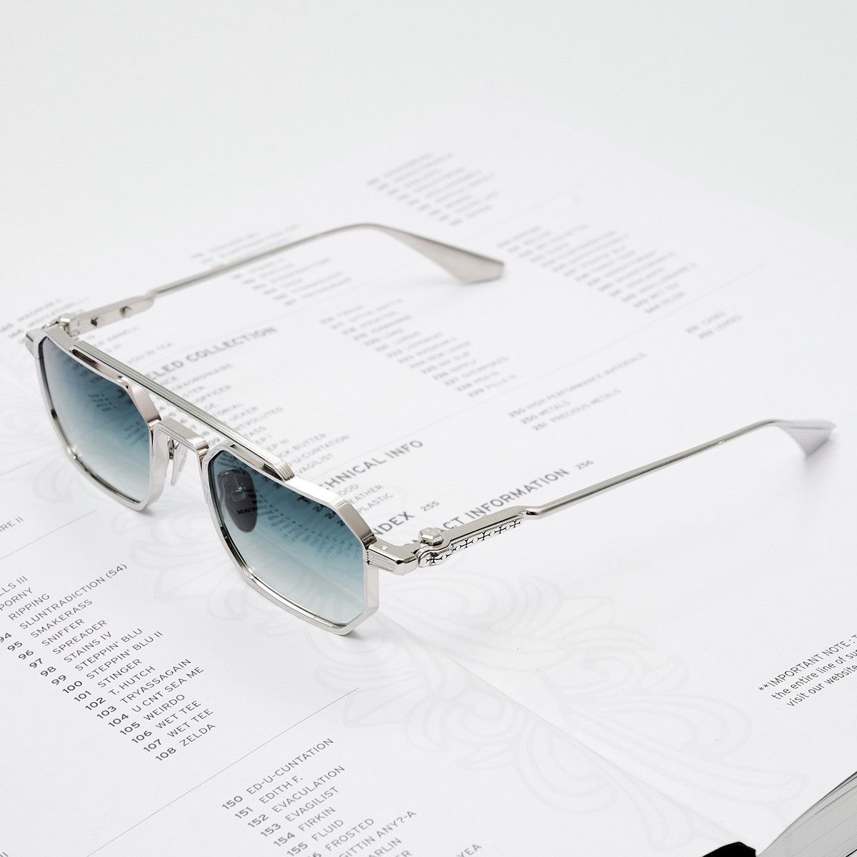 Chrome Hearts CHROME HEARTS RUMP SHINY SILVER - BRUSHED SILVER SUNGLASSES Size ONE SIZE - 2 Thumbnail
