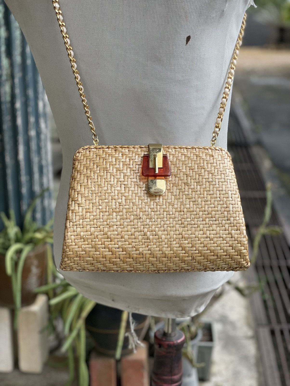 Vintage Rattan Woven Chain Shoulder/Crossbody Bag Size ONE SIZE - 2 Thumbnail