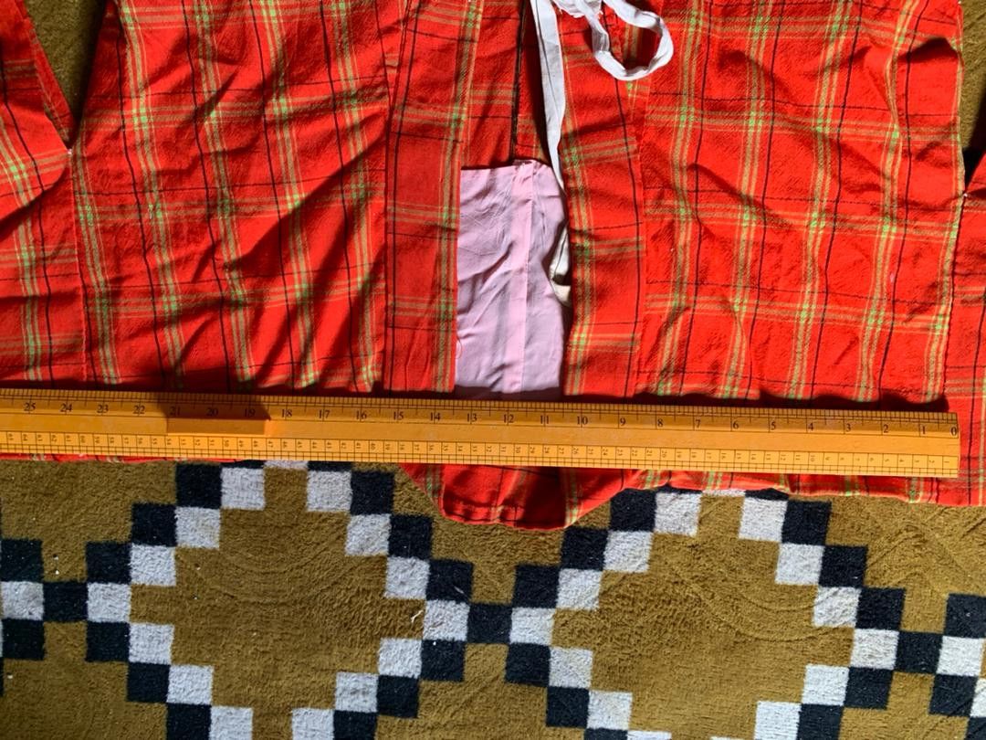 Vintage P6 Weaved Wool Hitoe Kimono Japan Traditional Dress orange Size US XL / EU 56 / 4 - 2 Thumbnail