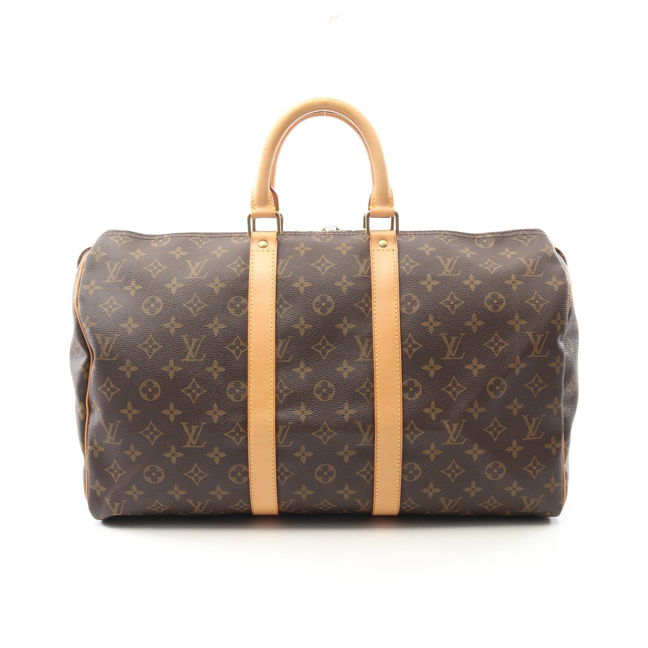 Louis Vuitton Louis Vuitton Keepall 45 Monogram Boston Bag Leather Brown Size ONE SIZE - 1 Thumbnail