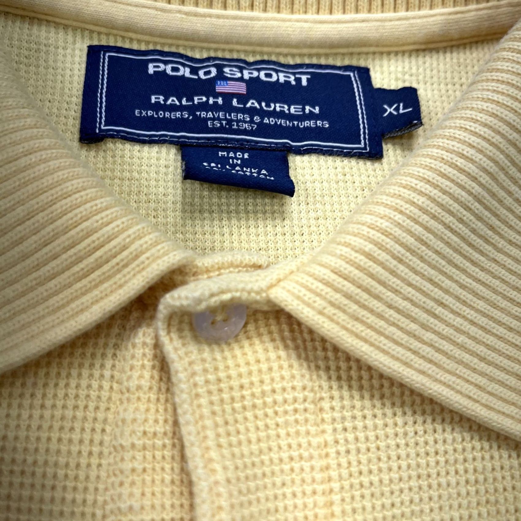 Vintage VINTAGE Polo Sport Shirt Mens XL Yellow Striped 90s Polo Sport Logo Cotton Knit Short Sleeve Casual Golf Size US XL / EU 56 / 4 - 5 Thumbnail