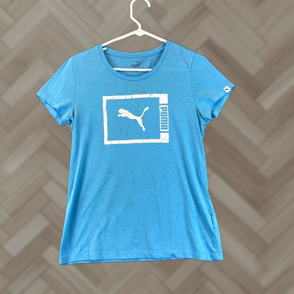 Puma PUMA Women's T-Shirt Athletic Cap Sleeve Size Medium M Blue Sports Casual Size M / US 6-8 / IT 42-44 - 1 Thumbnail