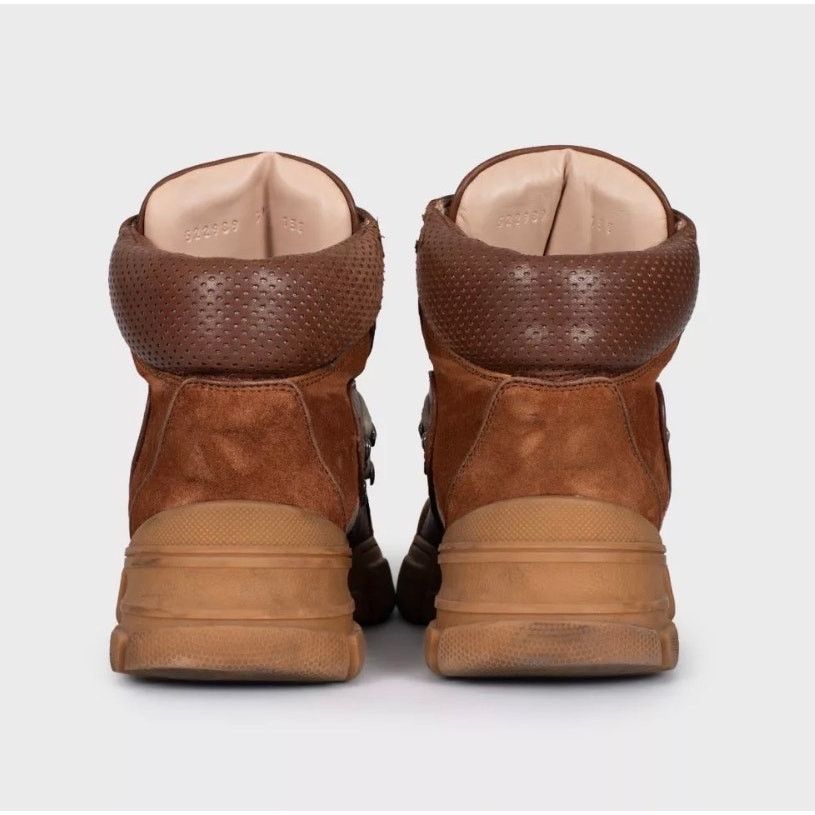 Gucci Gucci Brown Suede Lace-Up Ankle Boots - EU 39 Size US 9 / IT 39 - 4 Thumbnail